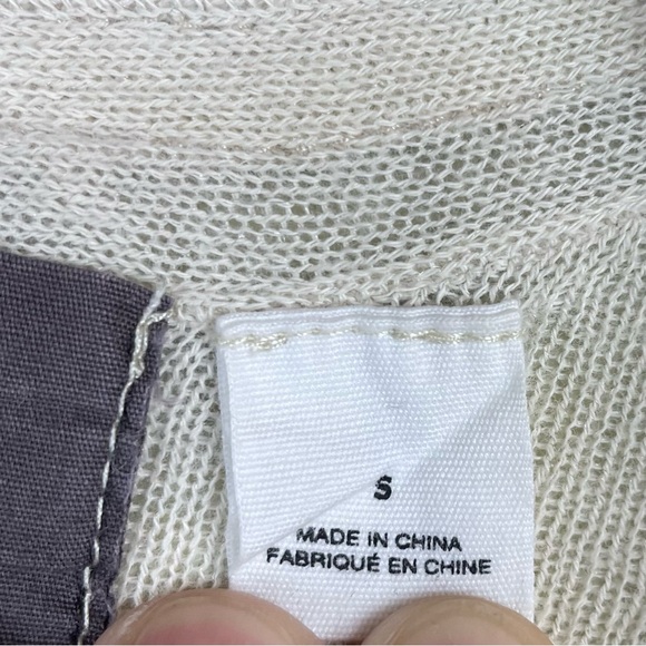 Guinevere Anthropologie Cotton & Metallic Fabric Cardigan Open Front Sweater SM - Picture 8 of 16